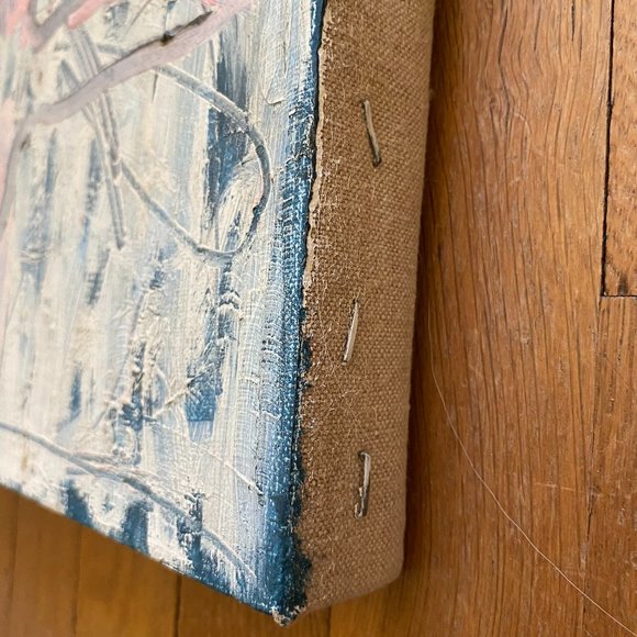 Original abstract oil painting by Margaret Tsirantonakis, "Angel" 1995 11"x10" - Picture 3 of 8